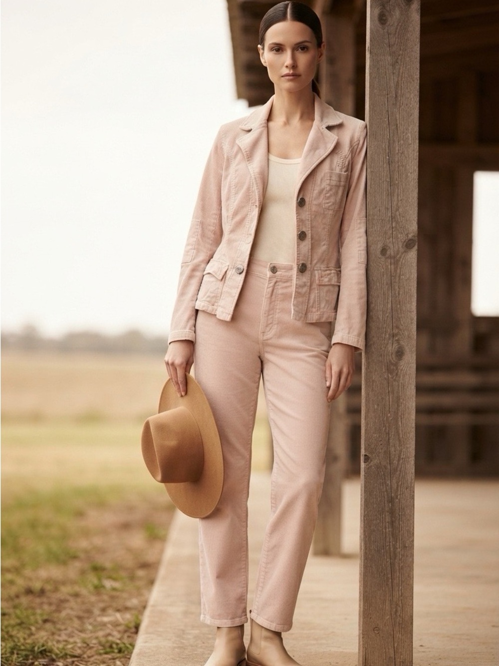 Vintage Y2K Z. Cavaricci Blush Pink Tailored Corduroy Button Jacket Size Large - Picture 6 of 10